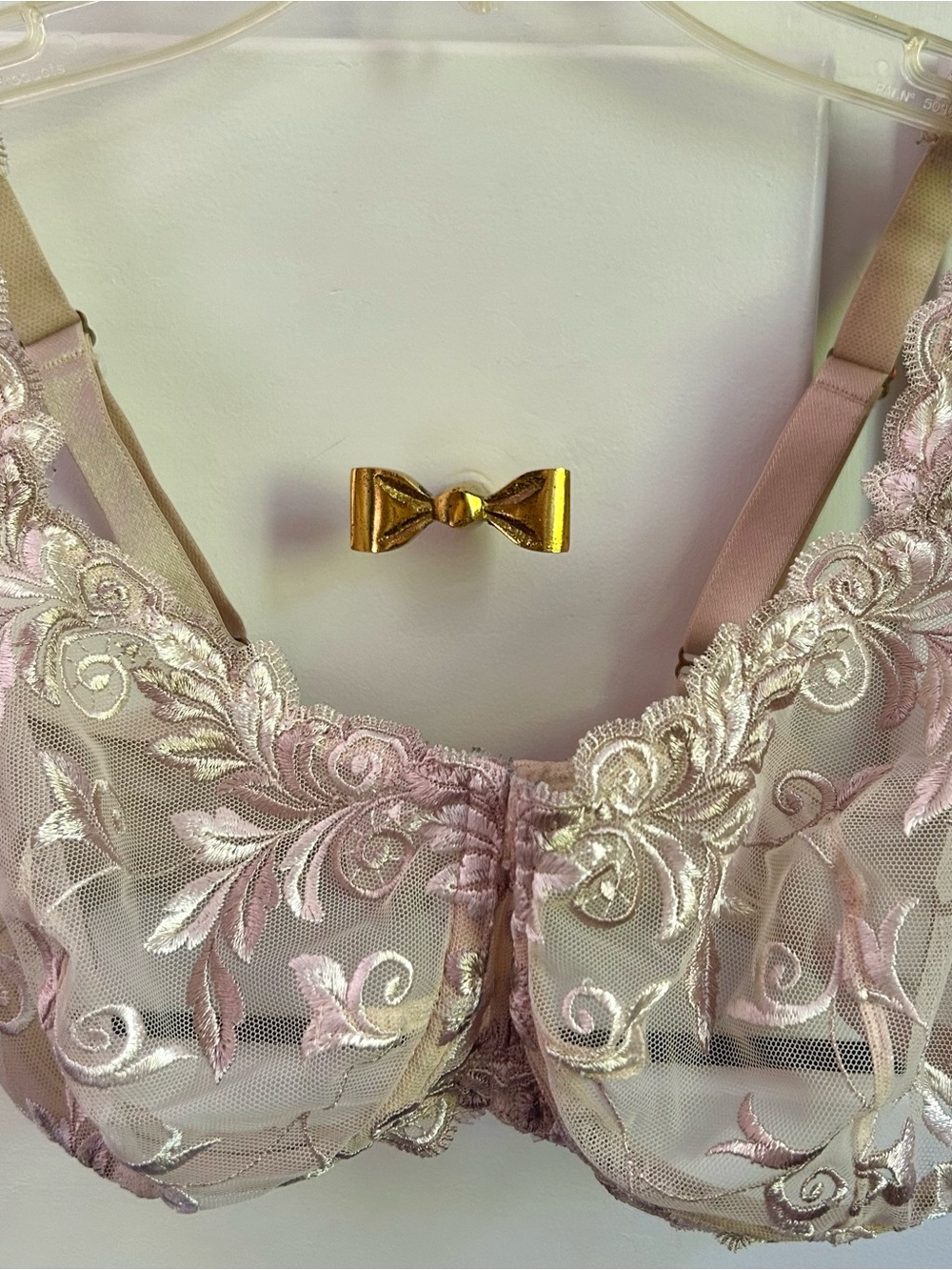 Soma Sheer Floral Embroidered Underwire Bra in Nude Colore